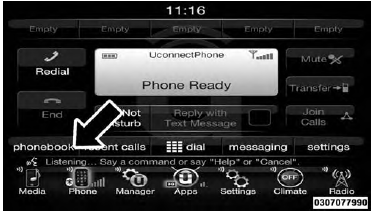 Uconnect 8.4A/8.4AN Phone