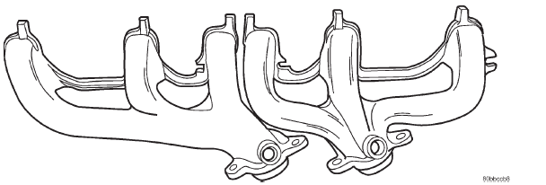 Fig. 13 Exhaust Manifolds 4.0L Engine