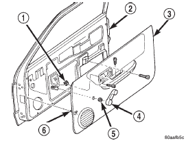 Fig. 8 Front Door Trim Panel Remove/Install - Manual Window