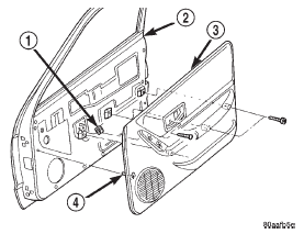 Fig. 9 Front Door Trim Panel Remove/Install - Power Window