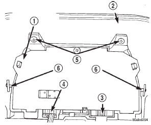 Fig. 4 Trip Computer, Compass, and Thermometer Display Module Remove/Install