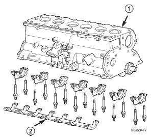 Fig. 67 Main Bearing Caps and Brace.