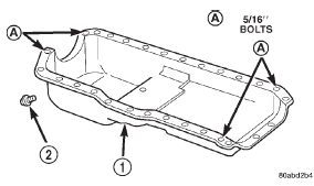 Fig. 75 Position of 5/16 inch Oil Pan Bolts