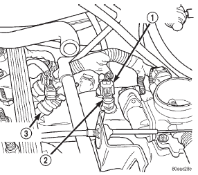 Fig. 7 Intake Manifold Air Temp. Sensor Location- 2.5L Engine