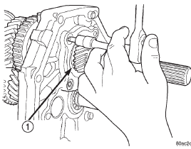 Fig. 57 Remove Output Shaft Rear Bearing Retainer