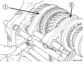 Fig. 58 Remove Shift Fork To Shift Rail Bolts