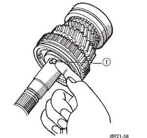 Fig. 111 Install First Gear Bearing Inner Race Lock Ball