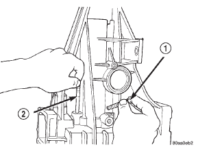 Fig. 105 Removing Pilot Stud Tool And Installing Retainer Bolts-2WD