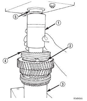 Fig. 71 Pressing 1-2 Synchro Assembly Onto Output Shaft