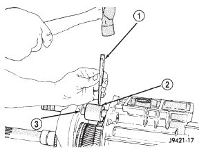 Fig. 27 Removing Shift Shaft Lever And Bushing Roll Pin