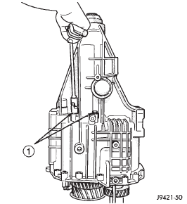 Fig. 35 Removing/Installing Output Shaft Bearing Retainer Bolts-2WD