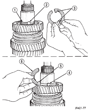 Fig. 76 Installing Two-Piece Thrust Washer