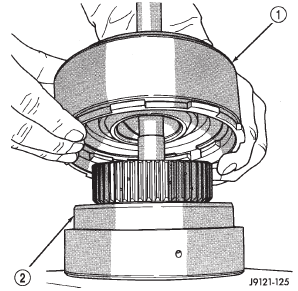 Fig. 130 Separating Front Clutch From Rear Clutch