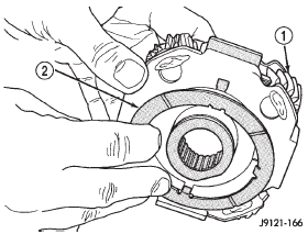 Fig. 211 Installing Rear Thrust Washer On Front Planetary Gear