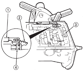 Fig. 187 Aligning Manual Valve, Shift Sector And Detent Spring
