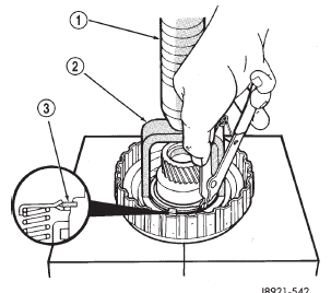Fig. 225 Installing Clutch Piston Snap Ring