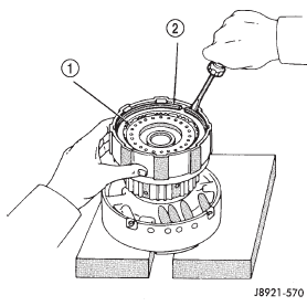 Fig. 254 Removing Retainer And Clutch Pack