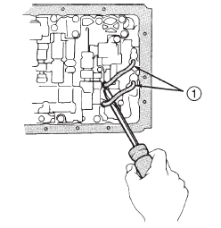 Fig. 63 Removing Transmission Valve Body Oil Tubes