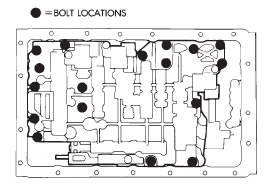 Fig. 65 Transmission Valve Body Bolt Locations