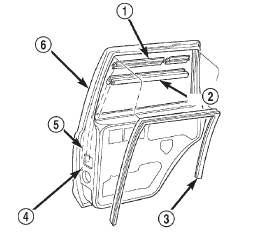 Fig. 53 Rear Door Inner/Outer Belt Weatherstrip