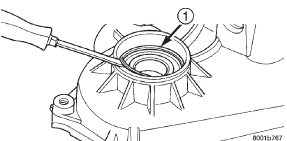 Fig. 44 Installing Output Shaft Front Bearing Retaining Ring