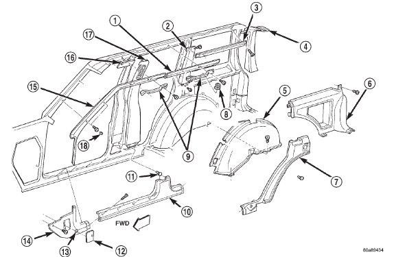 Fig. 68 B-Pillar Trim-4-Door Vehicles