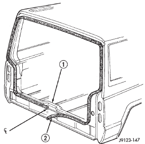 Fig. 94 Liftgate Weatherstrip Installation