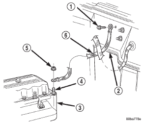 Fig. 16 Engine-To-Body Ground Strap Remove/Install