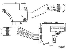Fig. 1 Windshield Wiper Switch and Washer Switch