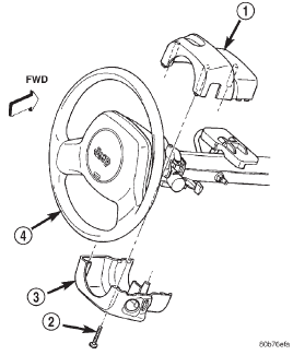 Fig. 12 Steering Column Shrouds Remove/Install
