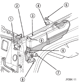 Fig. 17 Washer Reservoir Remove/Install