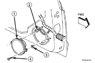 Fig. 9 Front Door Lower Speaker Remove/Install