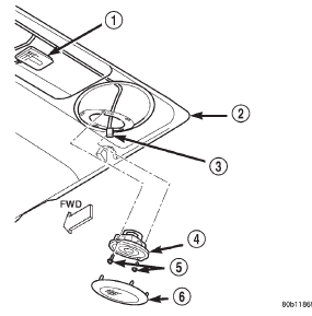 Fig. 11 Rear Headliner Speaker Remove/Install