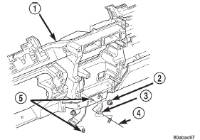 Fig. 22 Instrument Panel Center Support Bracket Remove/Install