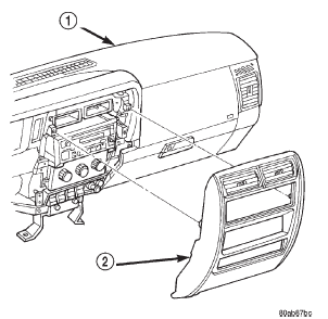 Fig. 2 Center Bezel Remove/Install