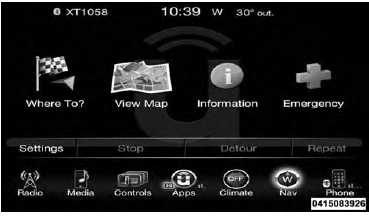 Uconnect 8.4A/8.4AN Navigation