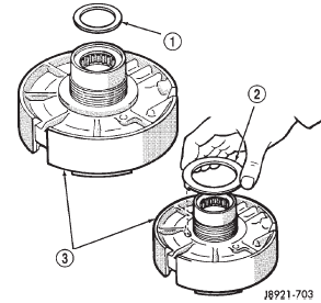 Fig. 169 Installing Overdrive Support Thrust Race And Washer