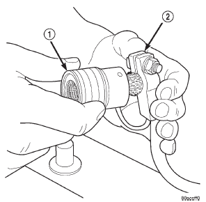 Fig. 24 Clean Battery Cable Terminal Clamp - Typical